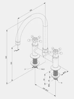 SP Tap U200 - 2-hole - Brass