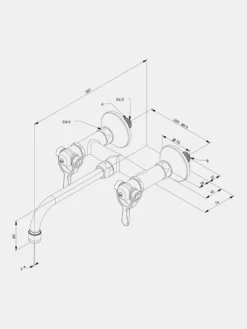 SP Wall Mounted Tap Fixed V200 - Brass