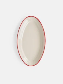 The Line - Oval Plate Medium - Red Border