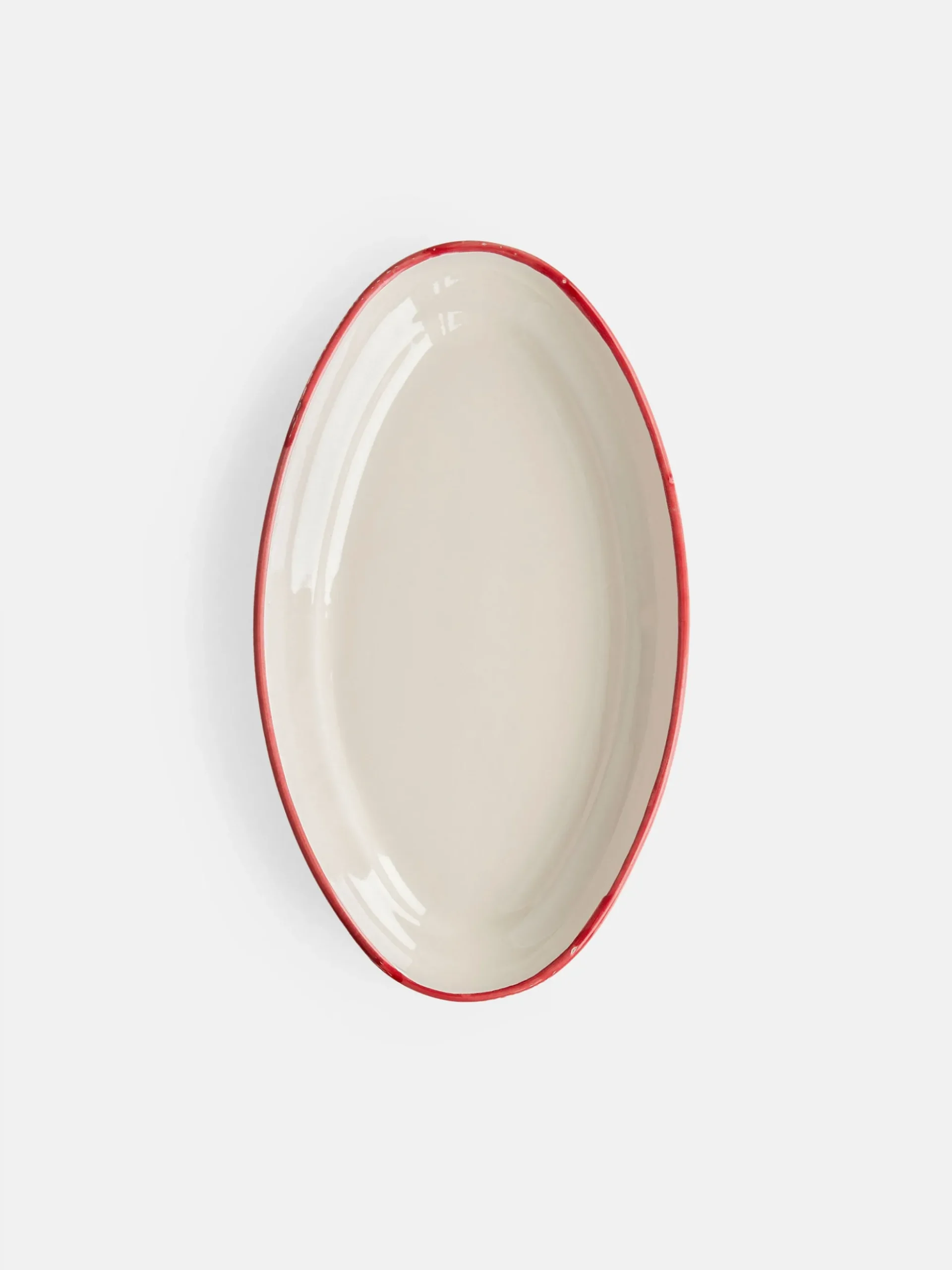 The Line - Oval Plate Medium - Red Border