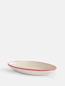The Line - Oval Plate Medium - Red Border