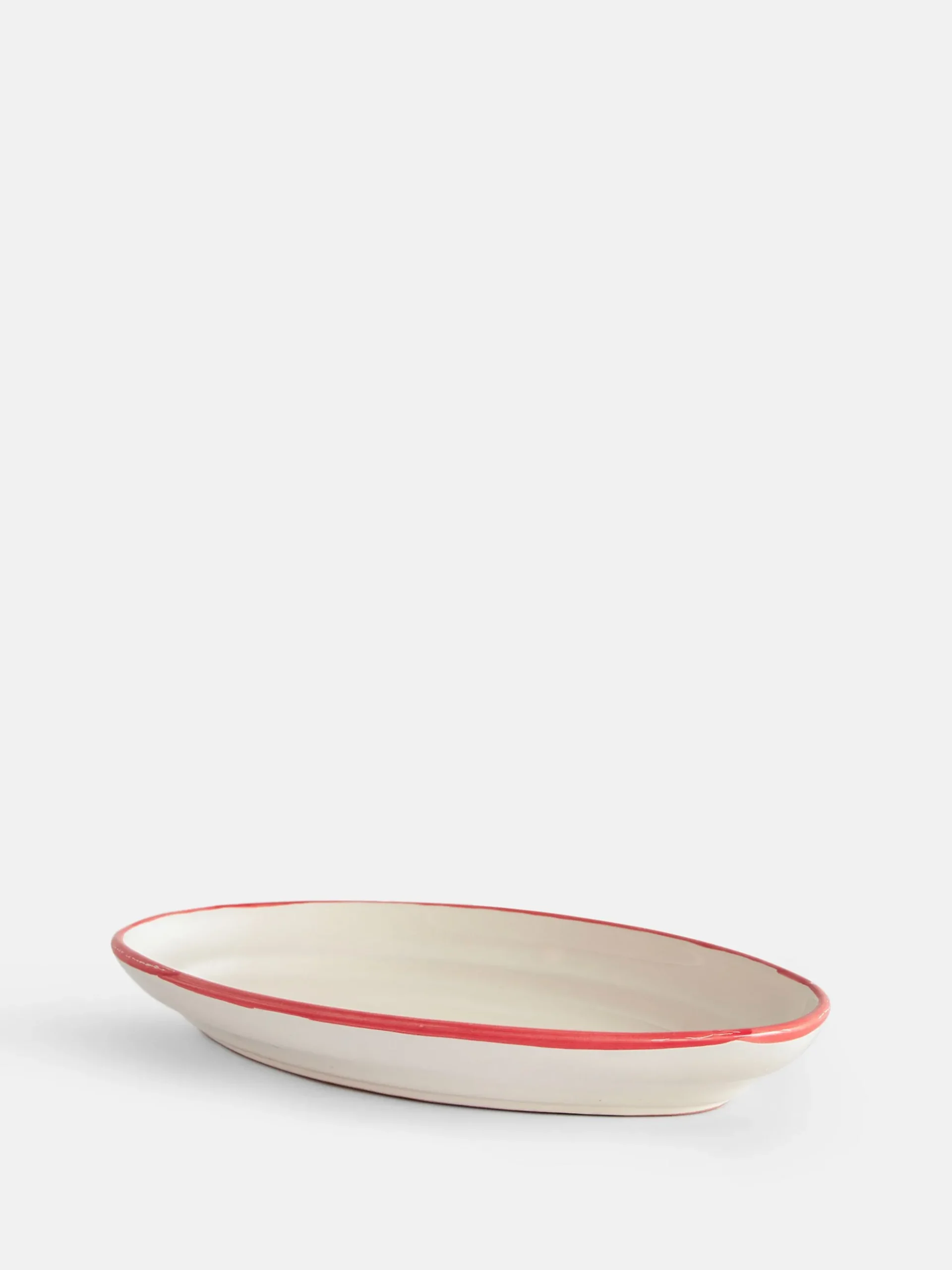 The Line - Oval Plate Medium - Red Border