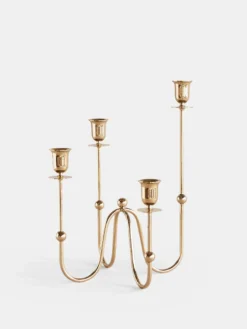 Totem Crown Candle Holder – Brass