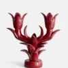 Tulipe Double Candle Holder - Cherry Red