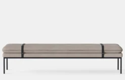 Turn Daybed - Cotton Linen Natural - Black Frame - Black Straps
