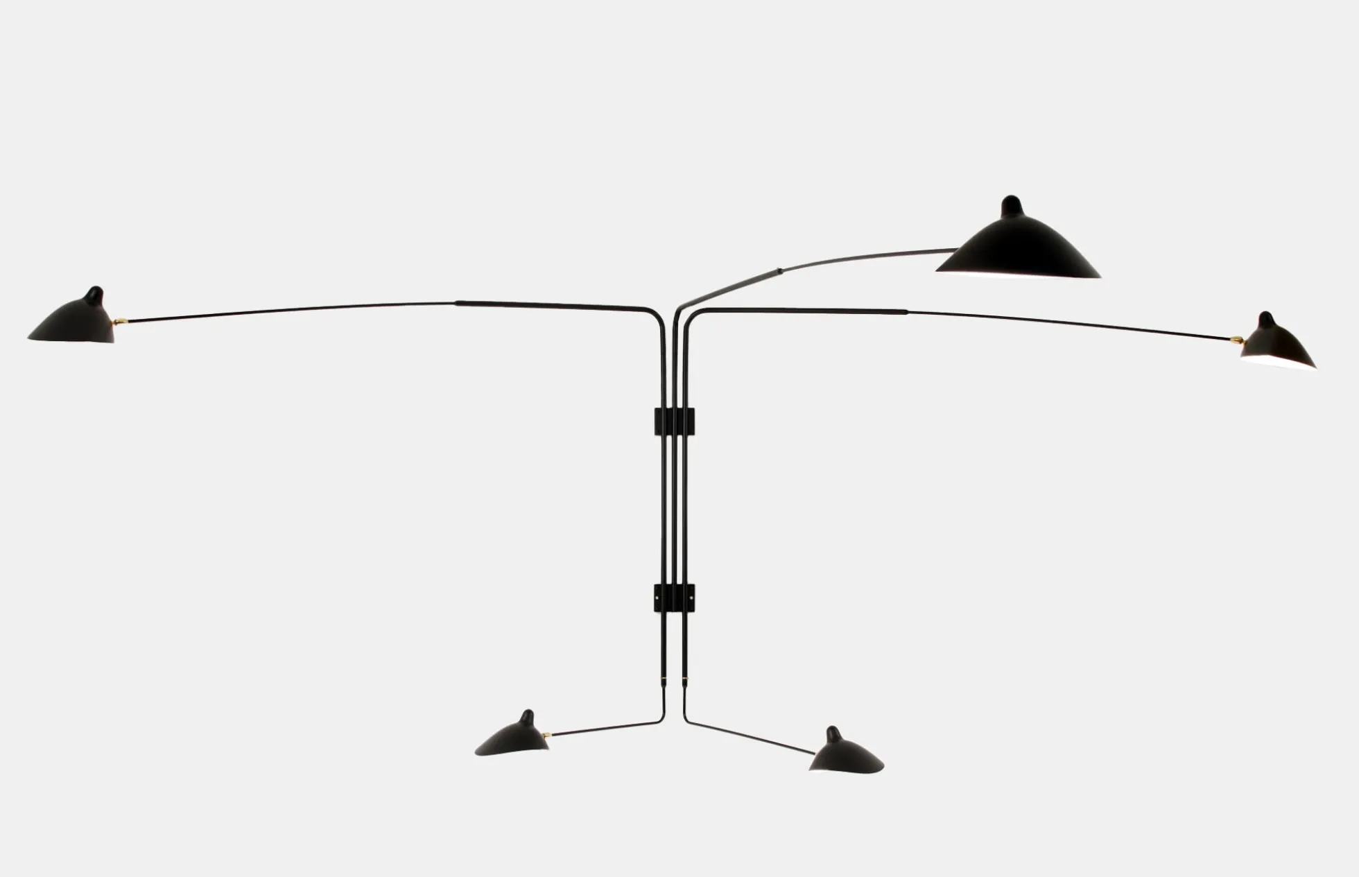 Wall Lamp with Five Rotating Straight Arms