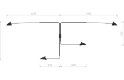 Wall Lamp with Four Rotating Straight Arms
