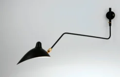 Wall Lamp with One Rotating Curved Arm