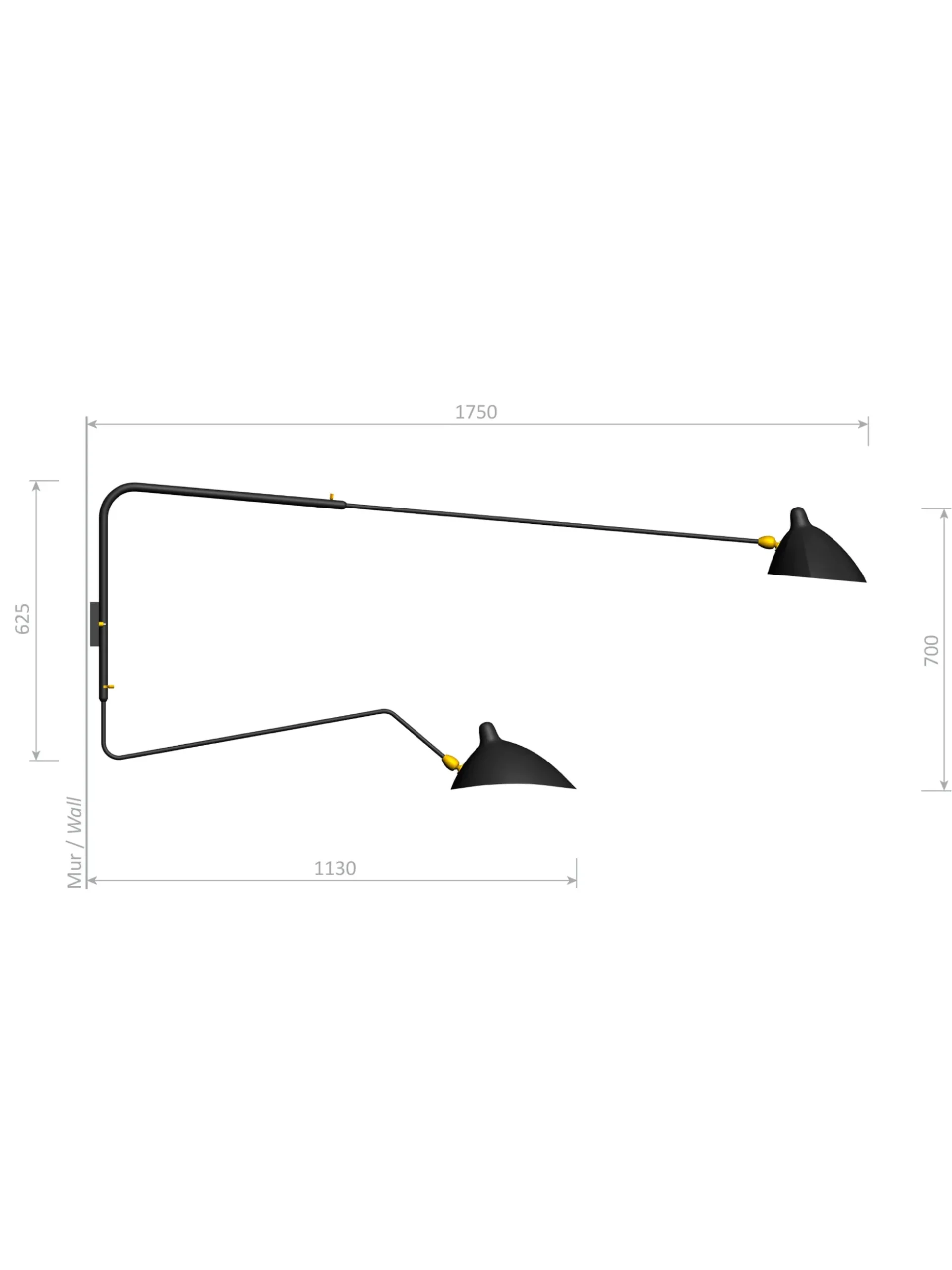 Wall Lamp with Two Rotating Arms