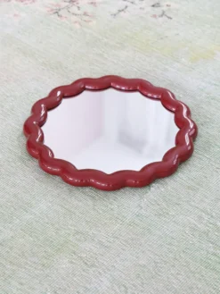 Zigzag Mirror - Burgundy
